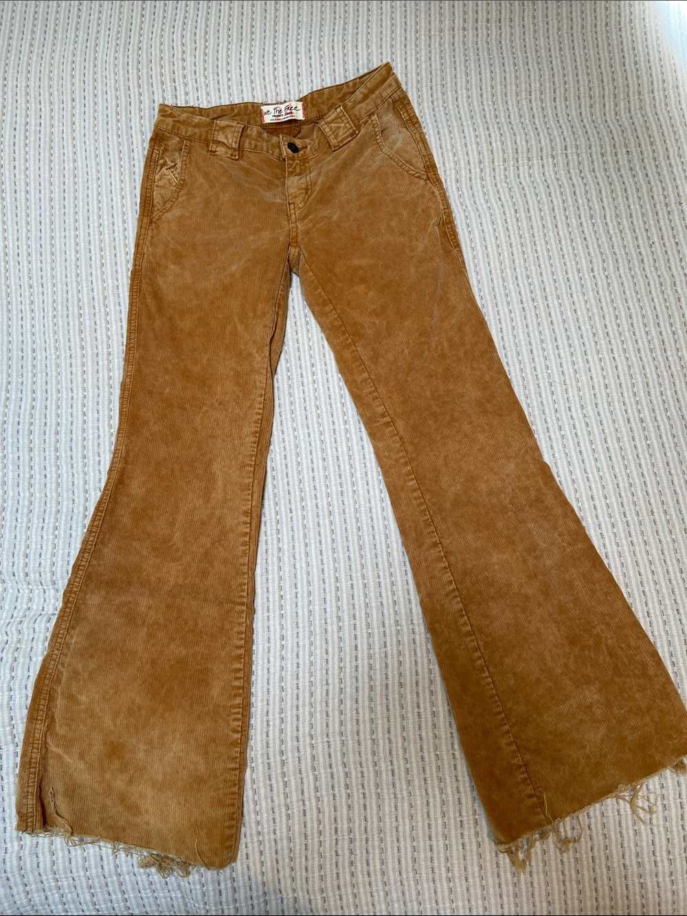 We The Free Corduroy Flared Pants in Warm Tan